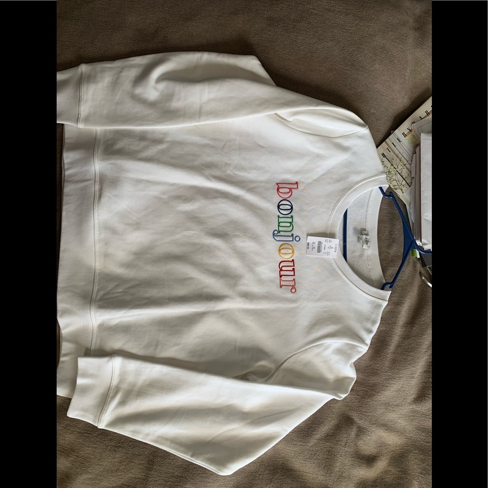 j crew nwt embroidered sweatshirt